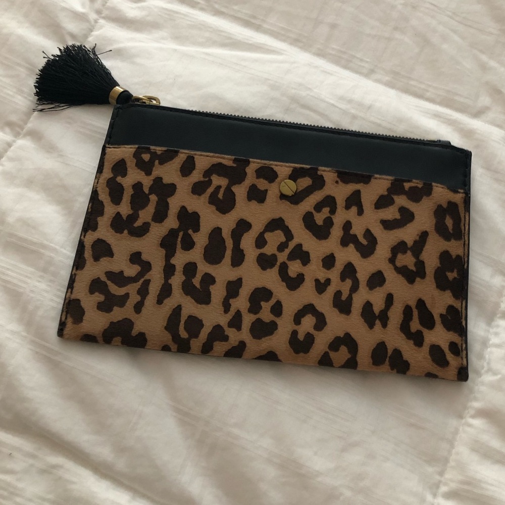 J Crew Leopard Clutch